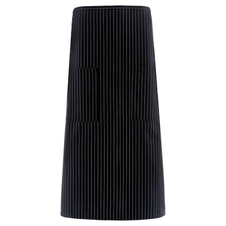 Deltaplus Bistro Waist Apron, Full Length, 2 Pocket, F54, Black White Pinstripe 33562